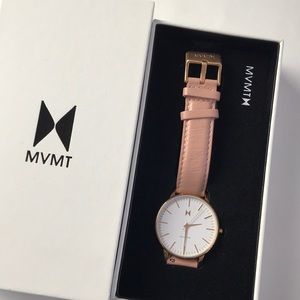 Mvmt blush pink and rose gold watch